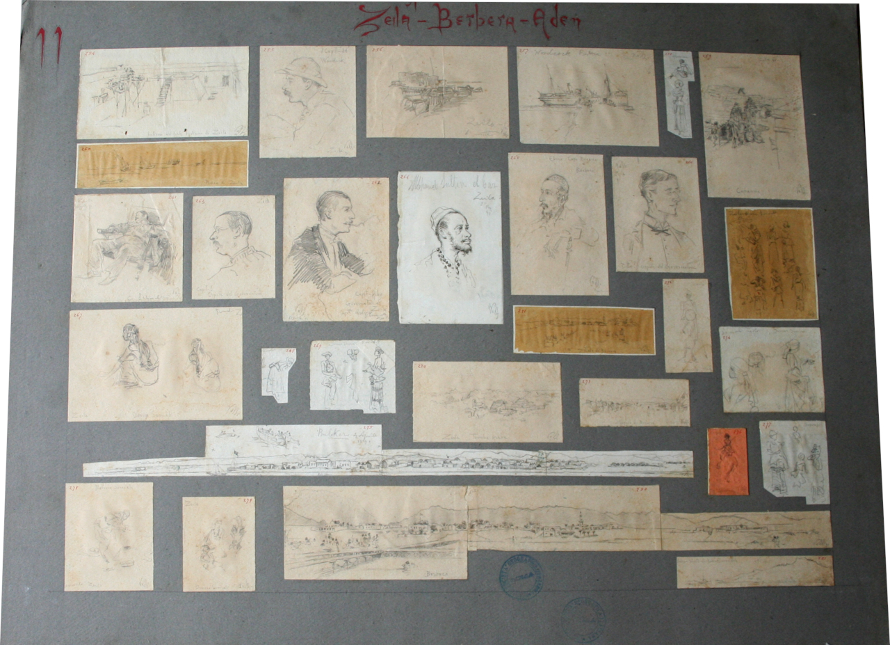 Zeila-Berbera-Aden 1891 (disegno, serie) di Augusto Valli (XIX secolo)