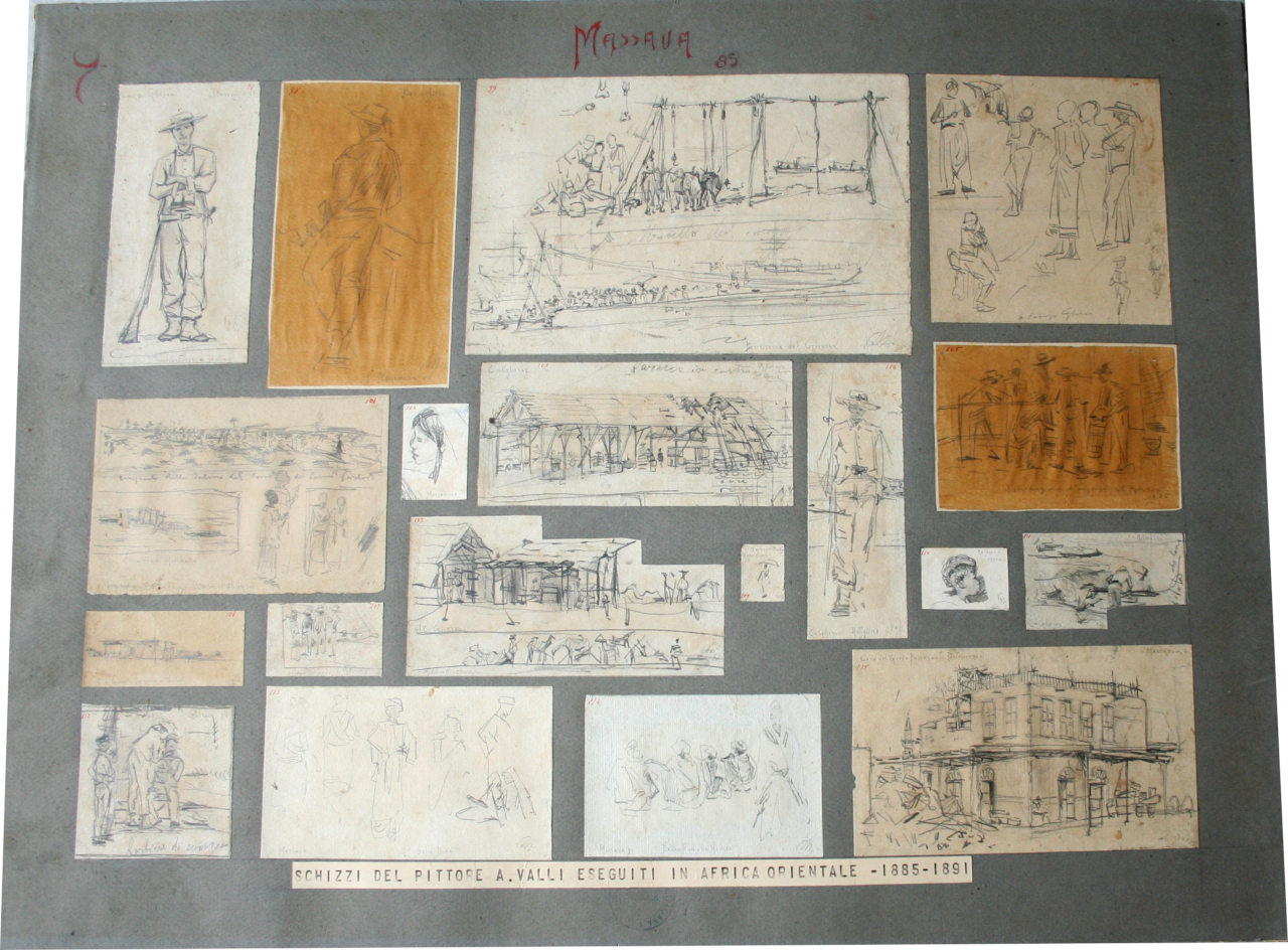 Massaua 1885 (disegno, serie) di Augusto Valli (XIX secolo)