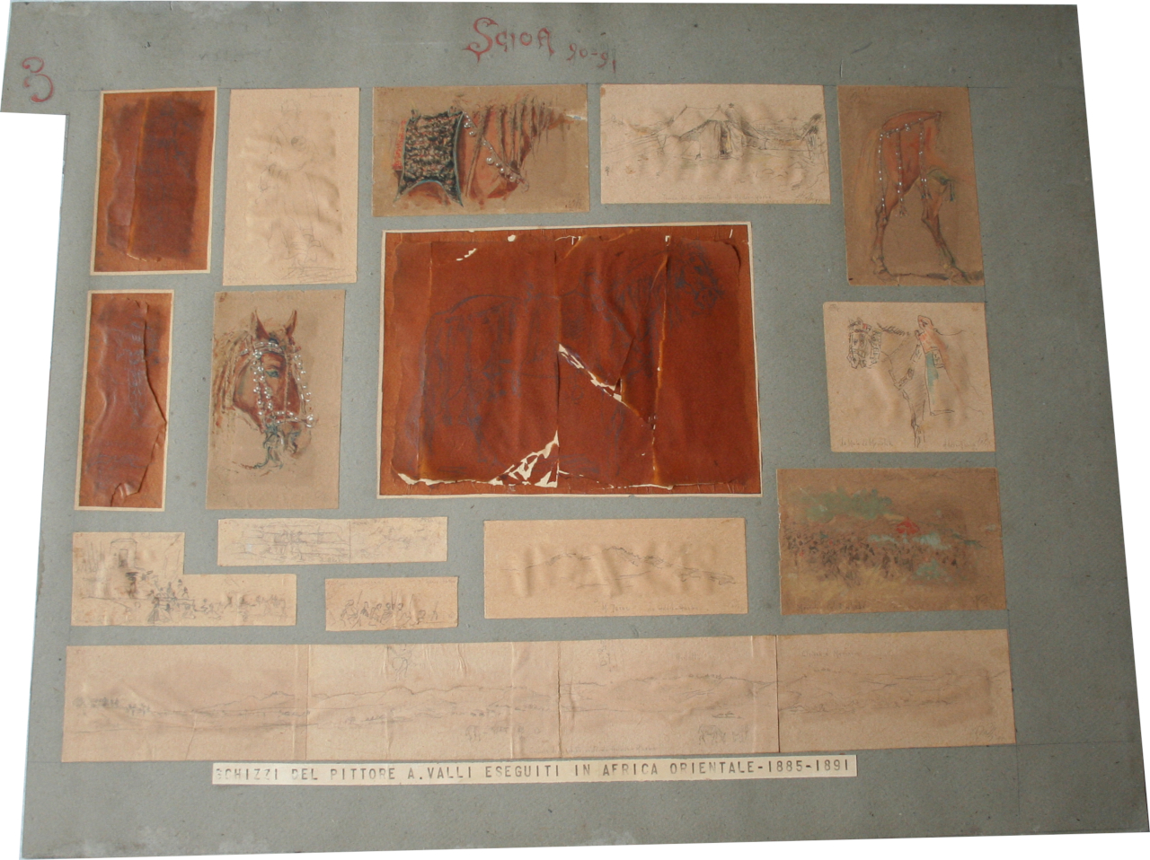 Scioa 1890-1891 (disegno, serie) di Augusto Valli (XIX secolo)