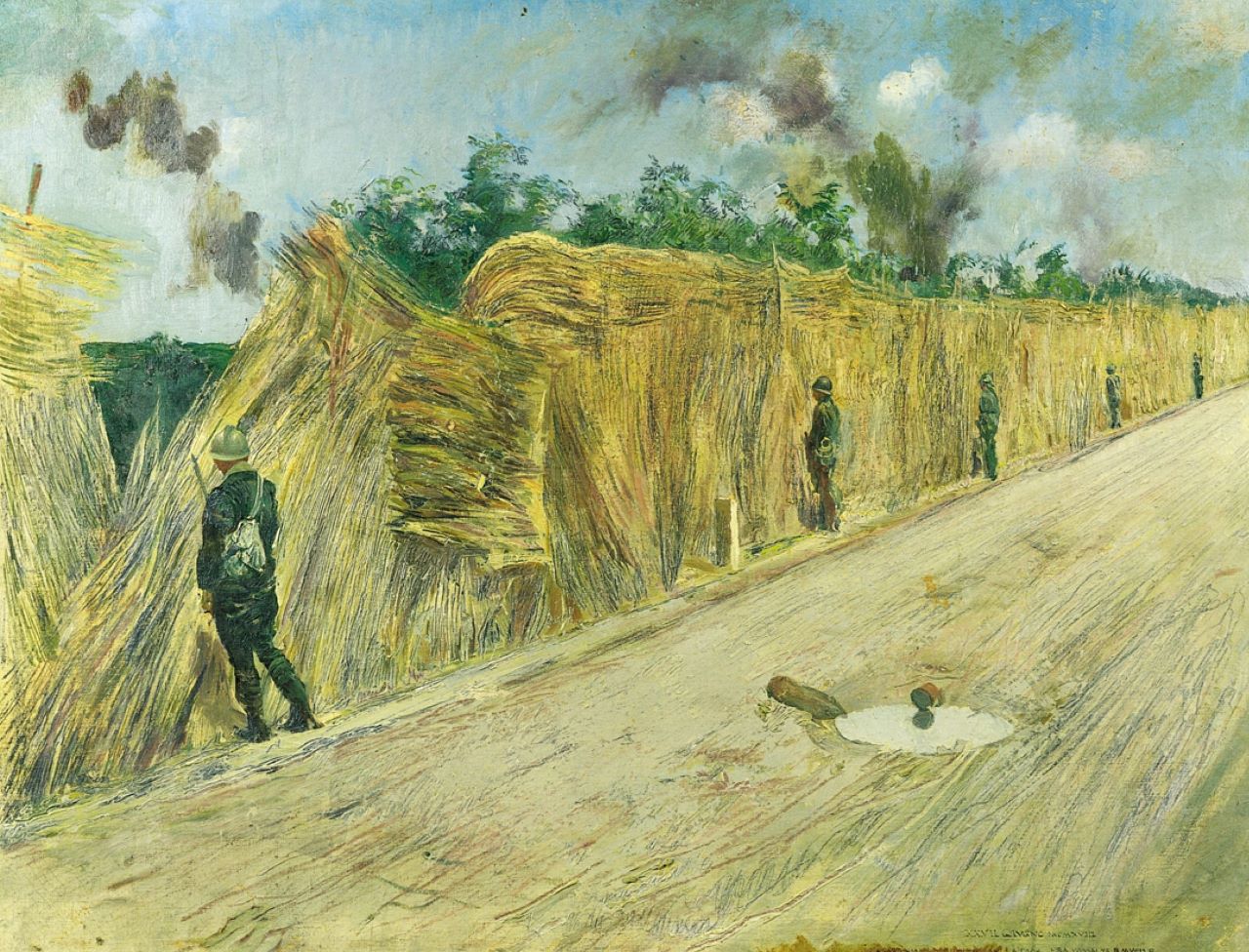 Vedette, soldati di vedetta (dipinto) di Sartorio Giulio Aristide (sec. XX)