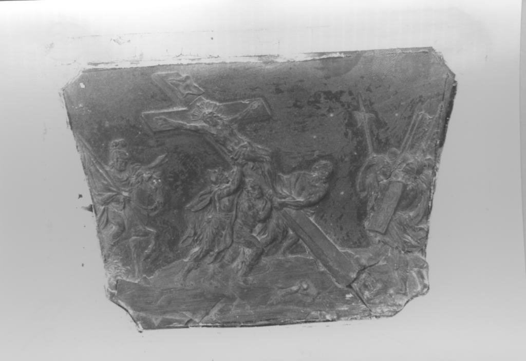 elevazione della croce (rilievo) - bottega toscana (sec. XIX)