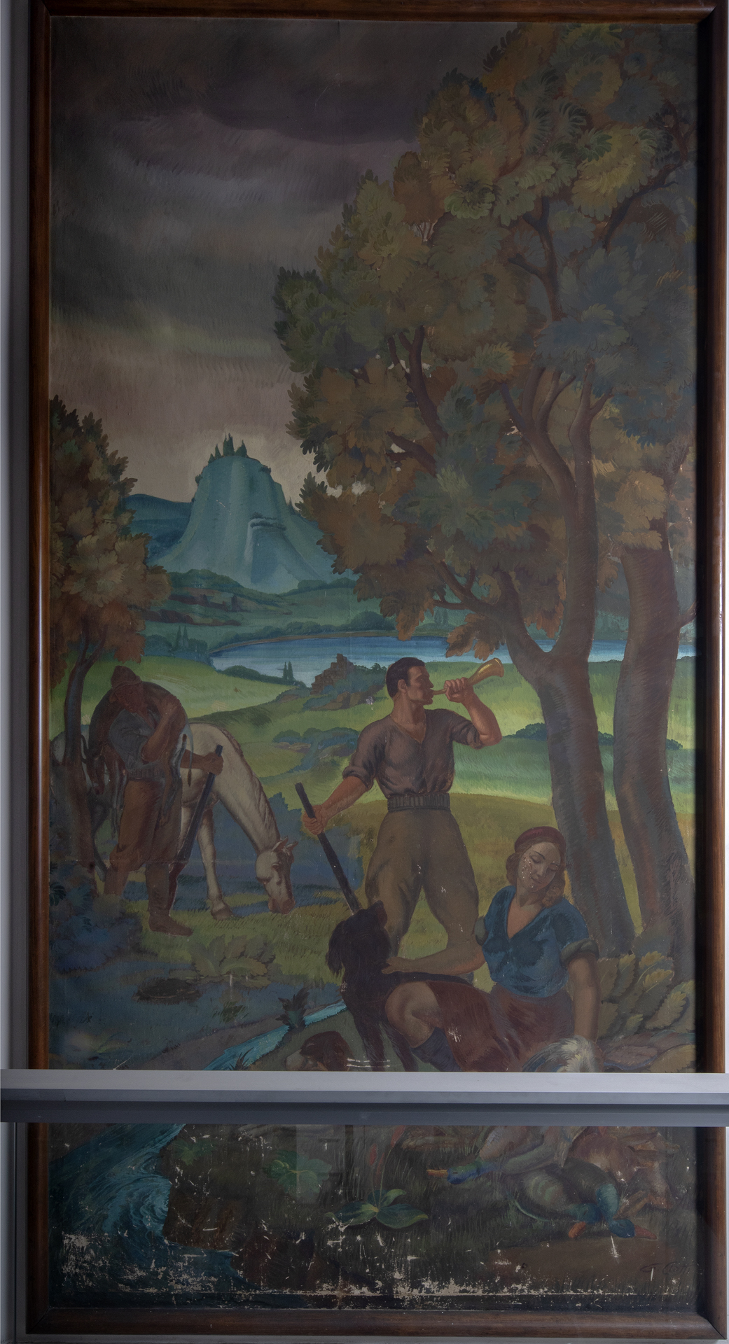Scena di caccia (dipinto) di Ciotti Giuseppe (sec. XX)