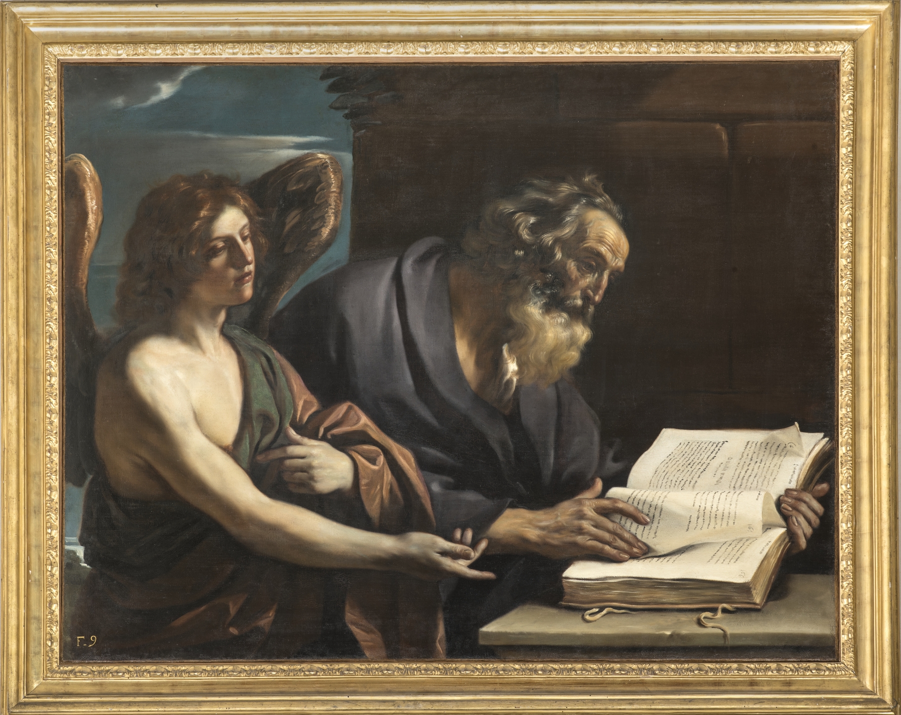 San Matteo e l'angelo (dipinto, serie) di Barbieri Giovanni Francesco detto Guercino (bottega) - ambito bolognese (anni venti XVII)