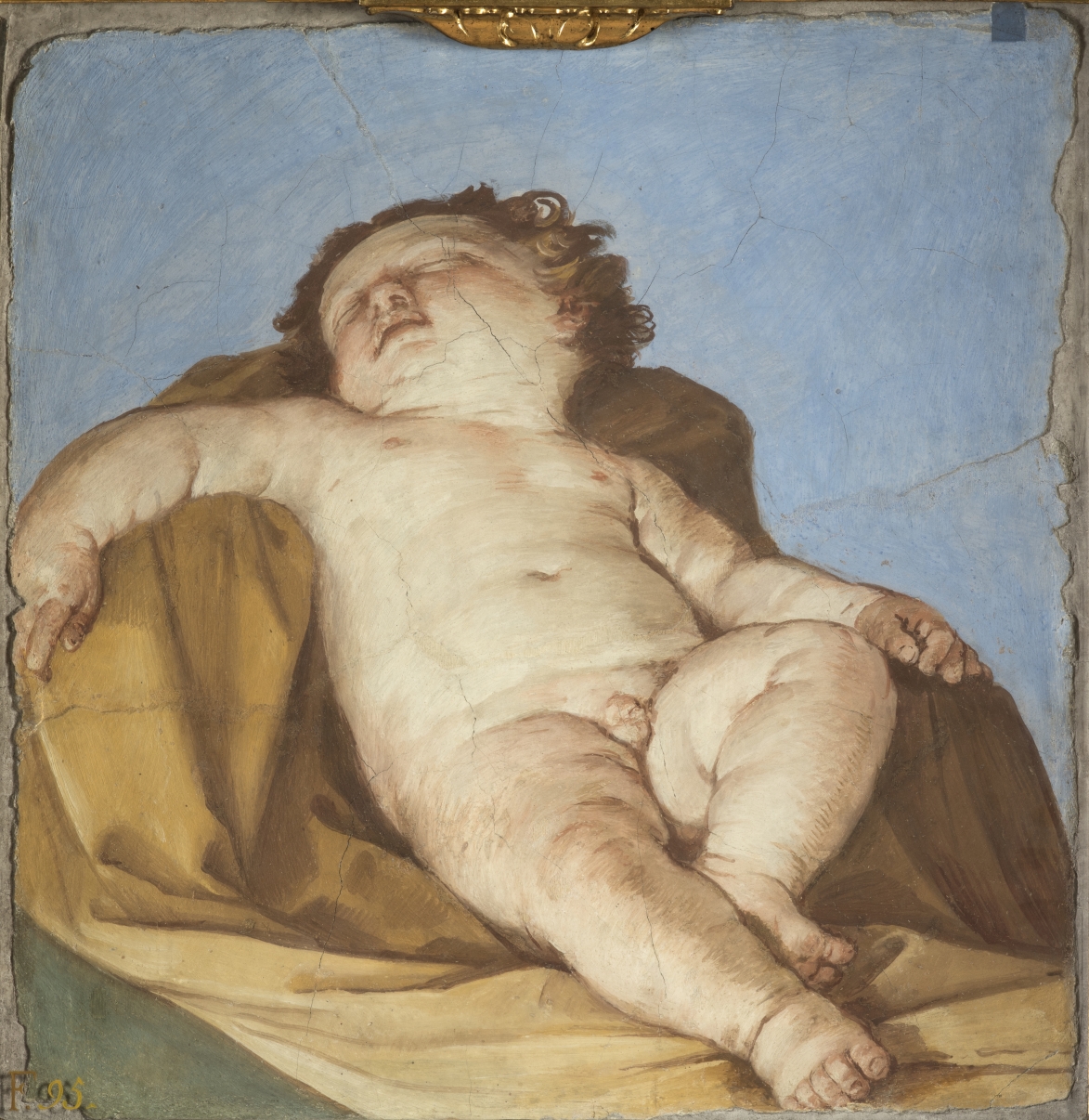 Putto dormiente (dipinto) di Reni Guido (attribuito) - ambito emiliano (prima metà XVII)