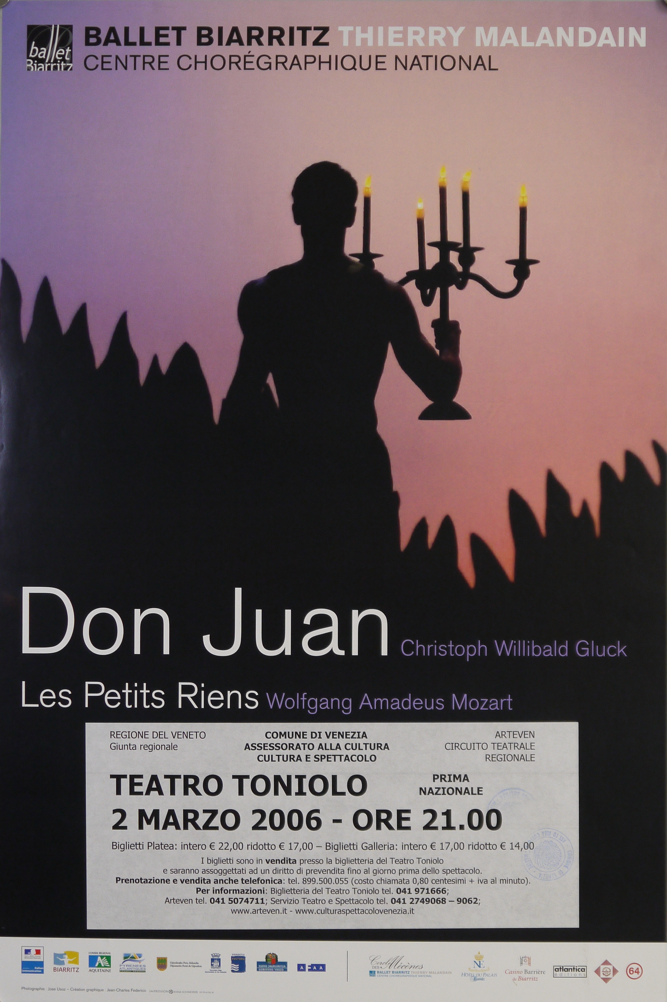 In controluce, don Giovanni in piedi, nudo, con candelabro a cinque ceri nella mano destra tra lingue di fiamma (manifesto) - ambito francese (inizio XXI)