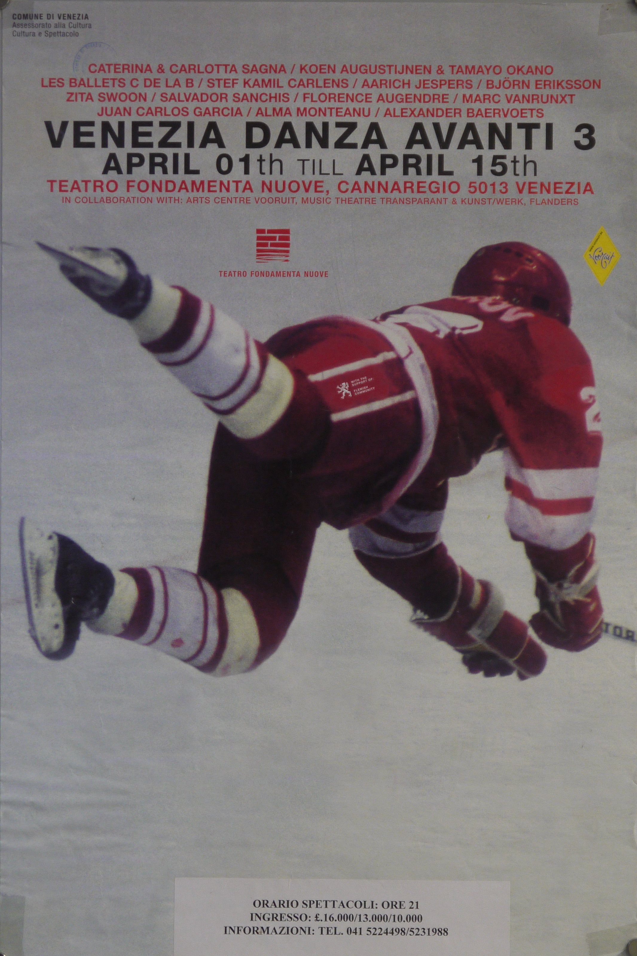 Giocatore di hockey su ghiaccio in tuffo (manifesto) - ambito veneto (fine XX)