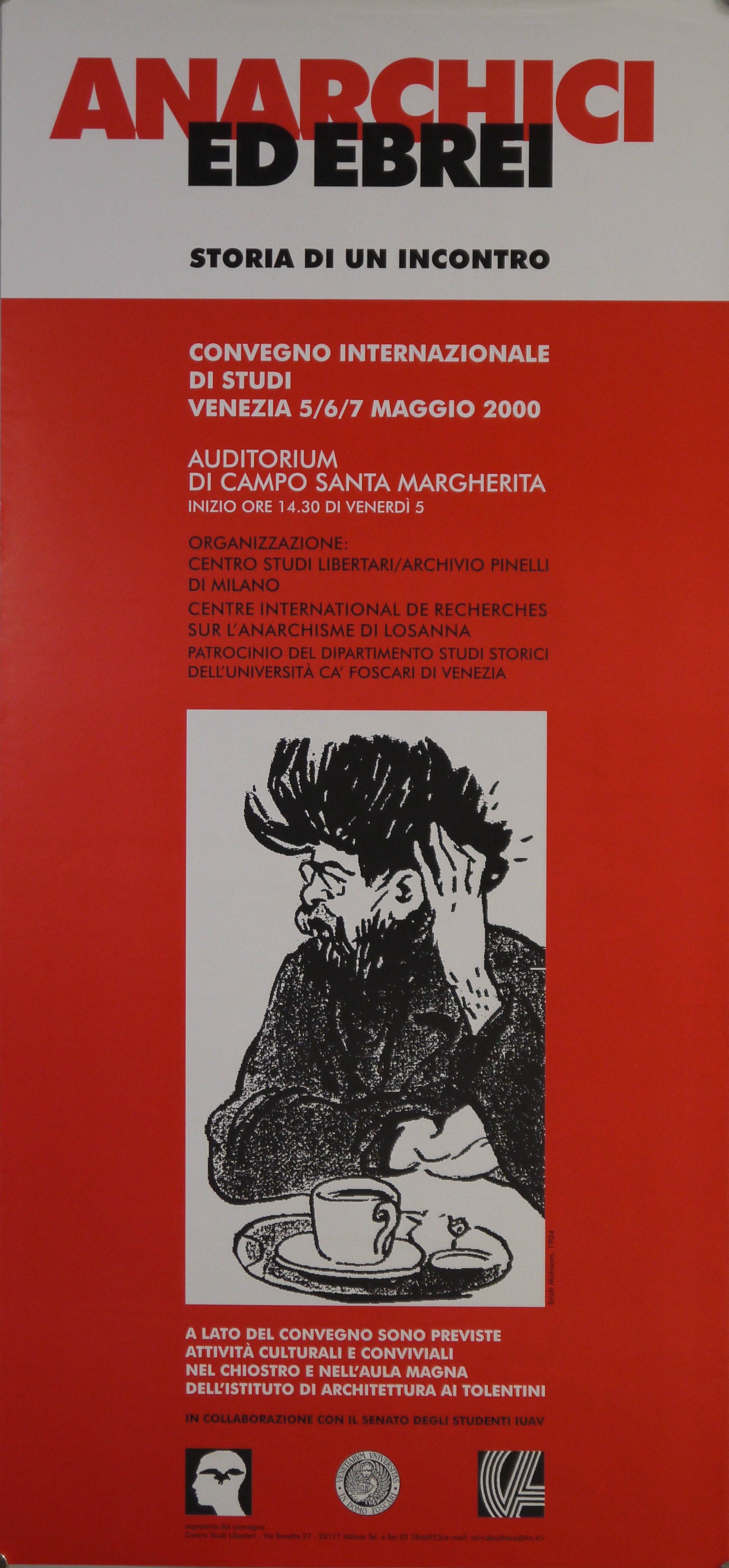 Anonimo, "Ritratto di Erich Muehsam".1904 (locandina) - ambito veneto (fine XX)