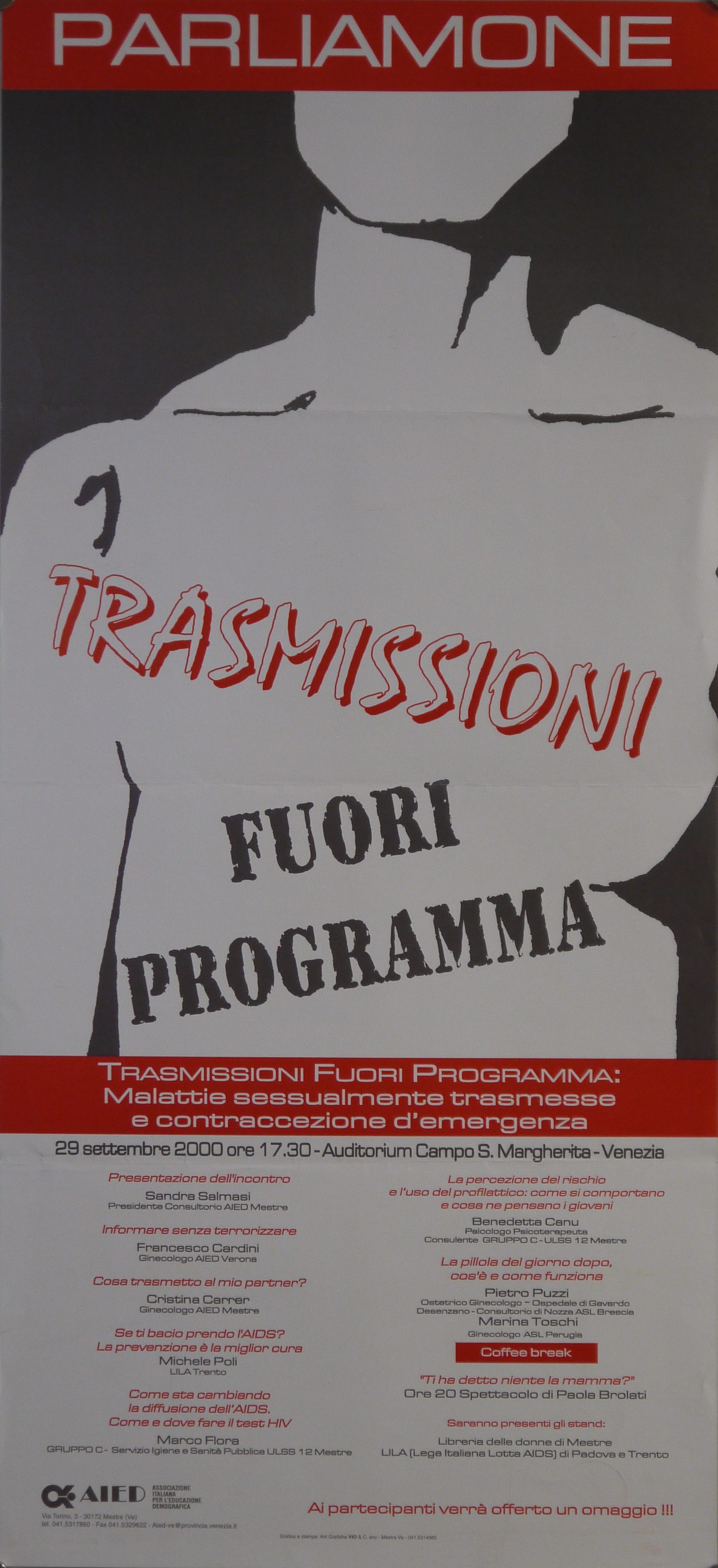 Rappresentazione b/n ad alto contrasto di un petto nudo maschile (locandina) di Arti Grafiche Vio & C - ambito veneto (inizio XXI)