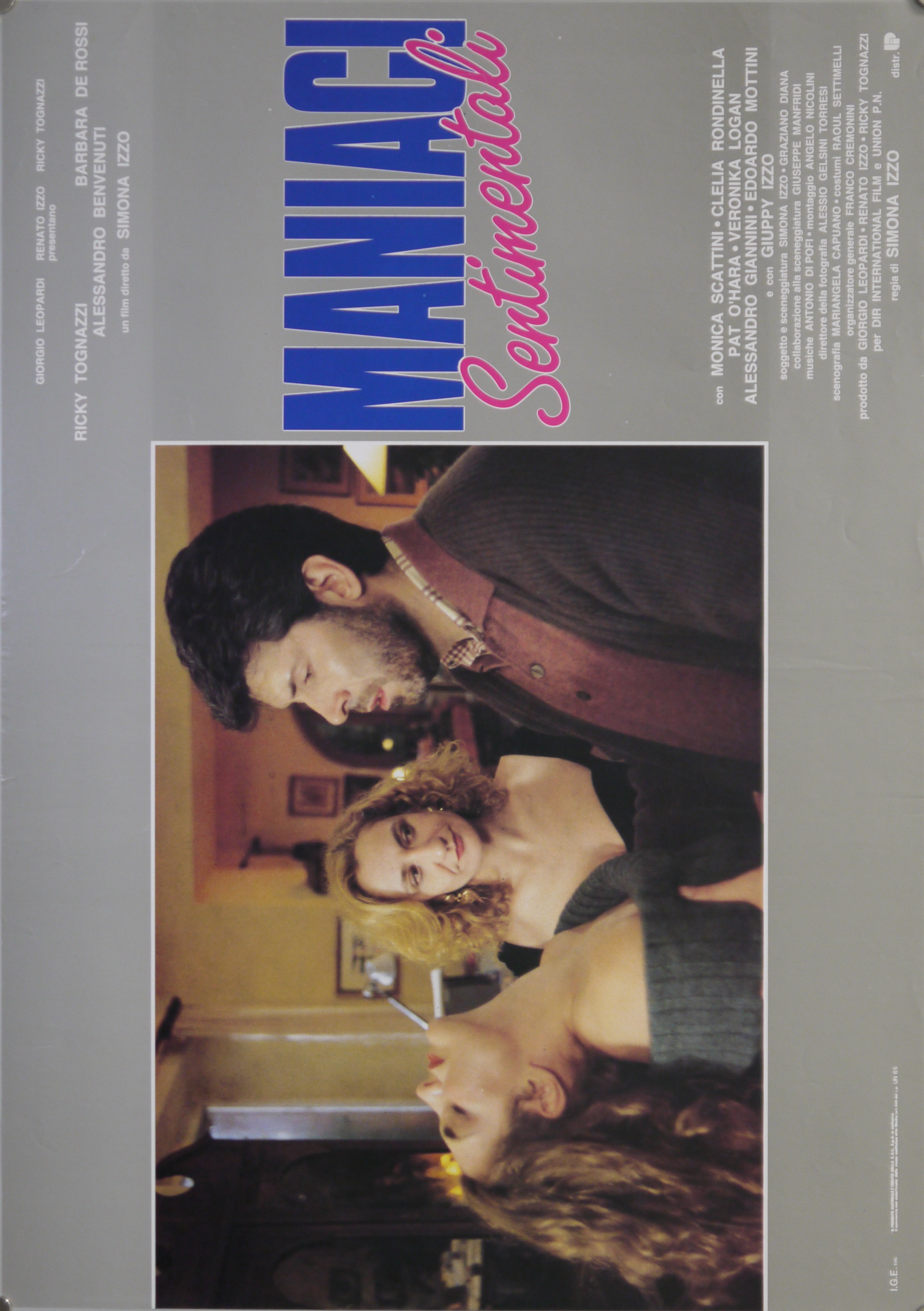 Sandro (Alessandro Benvenuti) sorregge Claudia (Clelia Rondinella) in presenza di Serena (Monica Scattini) (manifesto) - ambito italiano (fine XX)