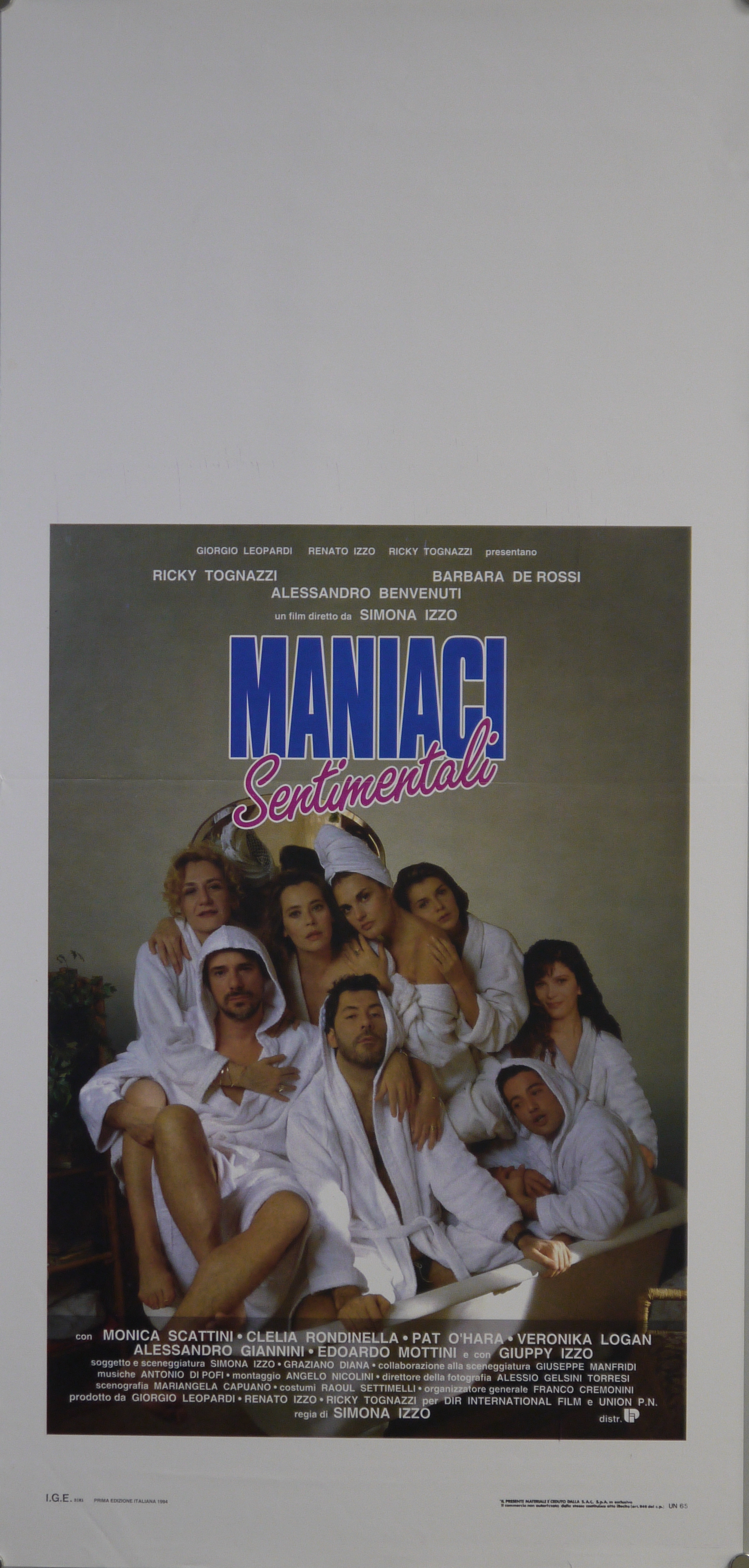 Scena di gruppo in accappatoio in sala da bagno (locandina) - ambito italiano (fine XX)