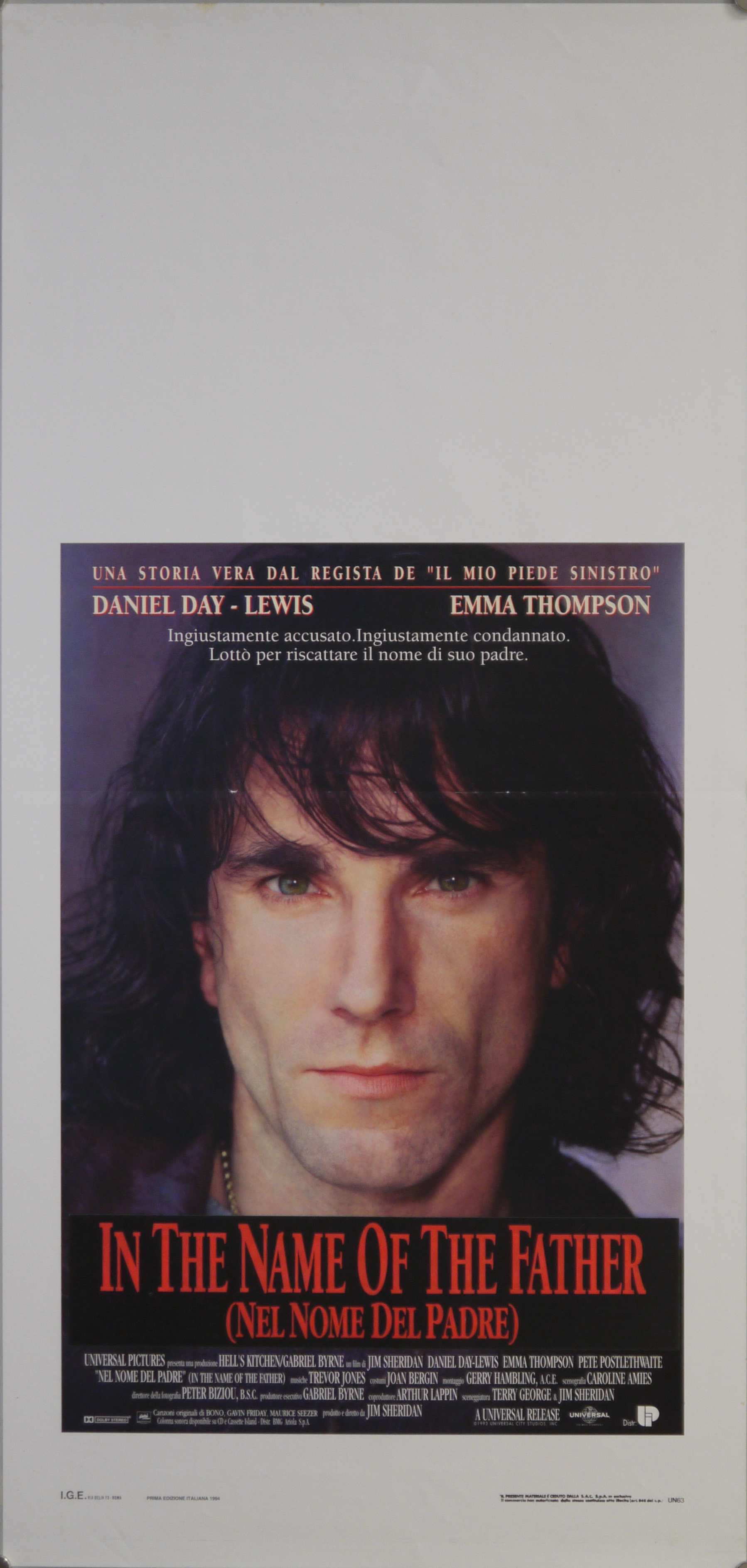 Ritratto di Gerry Conion (Daniel Day-Lewis) (locandina) - ambito americano (fine XX)
