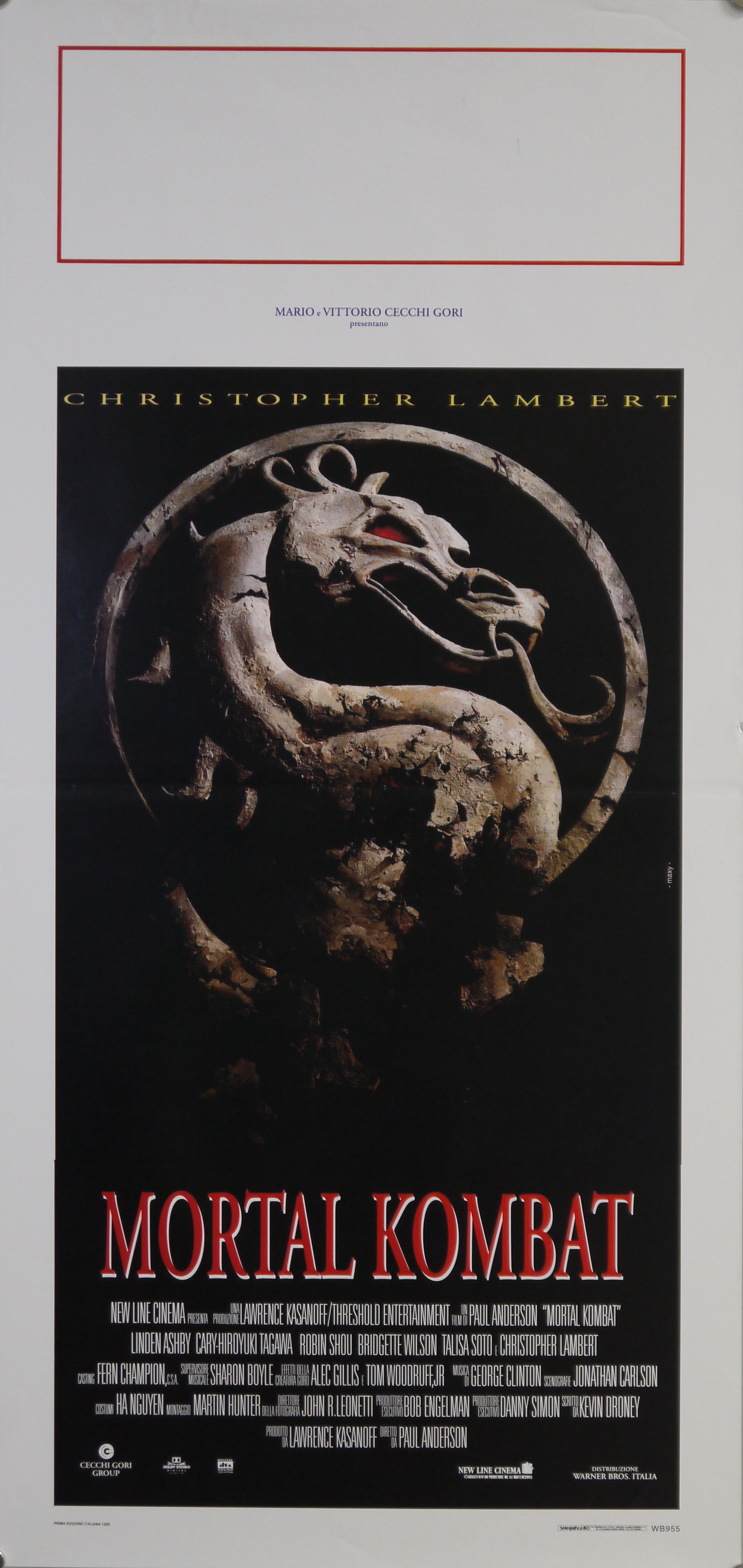 Scultura di dragone dagli occhi rossi entro circonferenza (locandina) - ambito americano (fine XX)