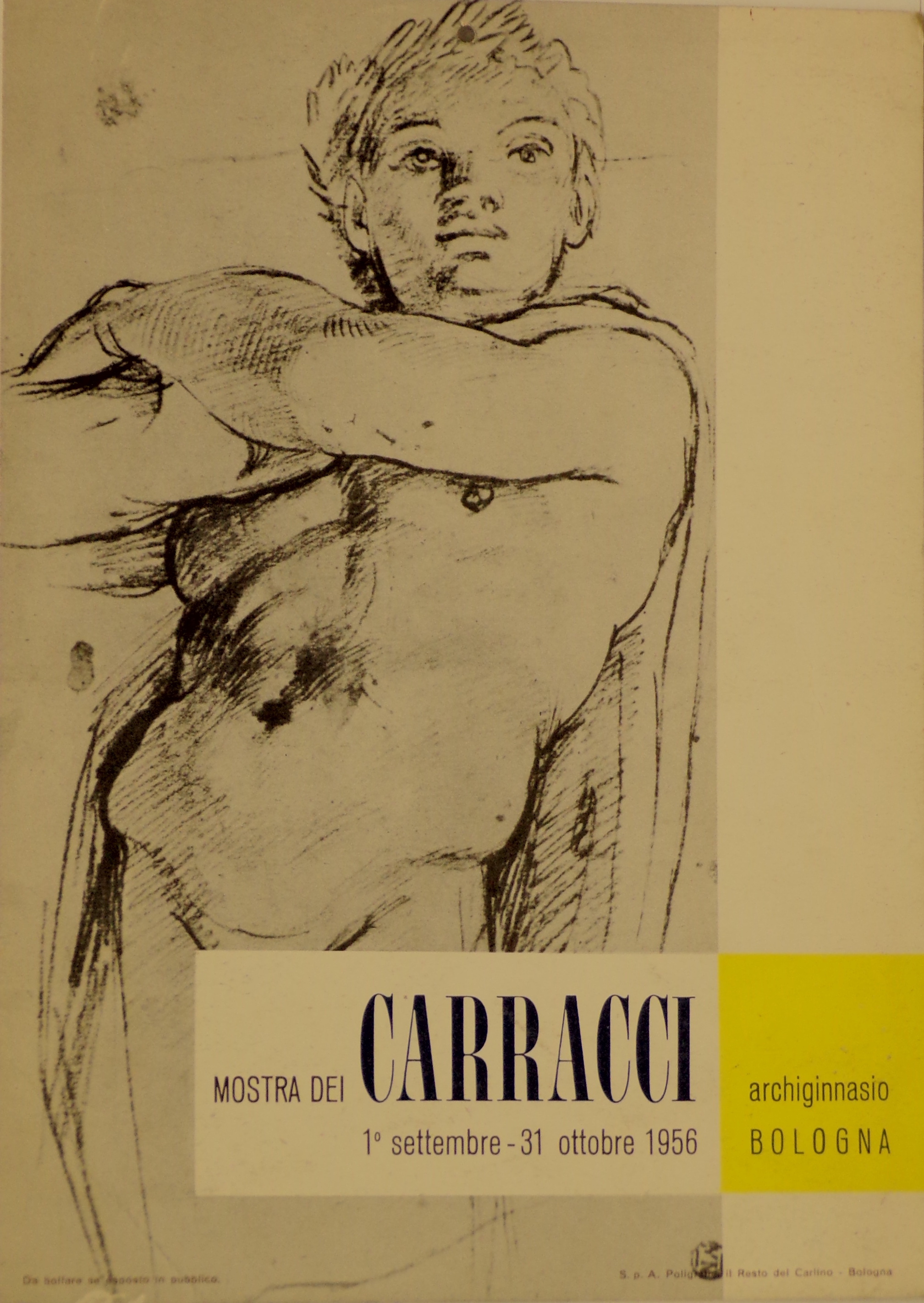 Recto: riproduzione fotografica di Annibale Carracci, "Atlante". Louvre, Parigi; Verso: riproduzione fotografica di Ludovico Carracci, "Predica del Battista", dettaglio. Pinacoteca Nazionale, Bologna (tabella) di Carracci Annibale, Carracci Ludovico - ambito emiliano (metà XX)