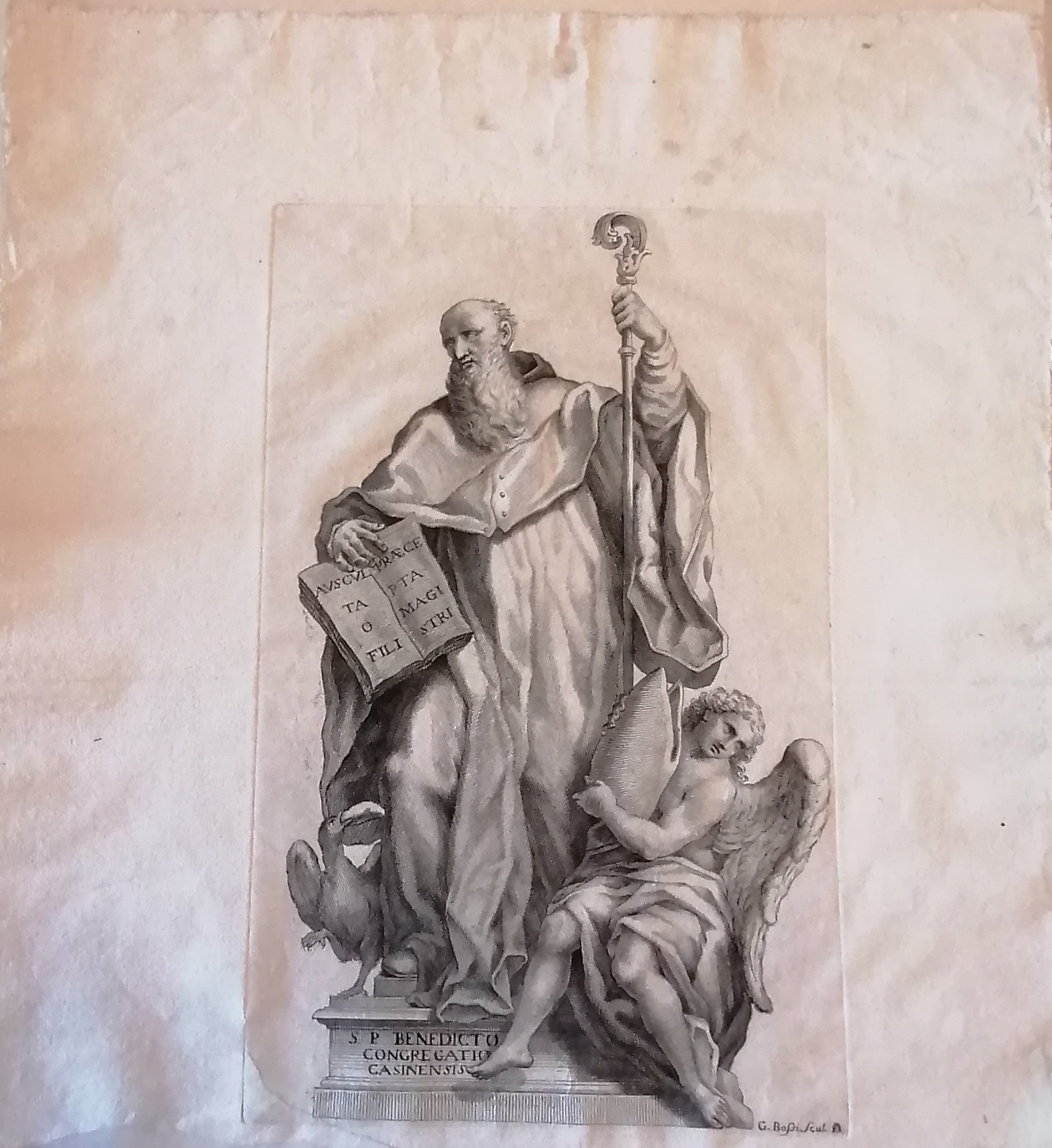 San Benedetto (stampa) di Bossi Giuseppe (attribuito) (fine/ inizio XVII/ XVIII)