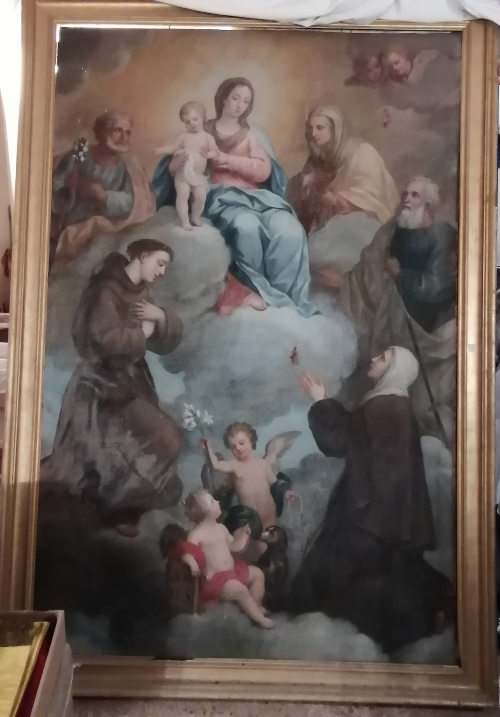 Madonna con Bambino in gloria e Santi (dipinto) - ambito Italia centrale (prima metà XVIII)