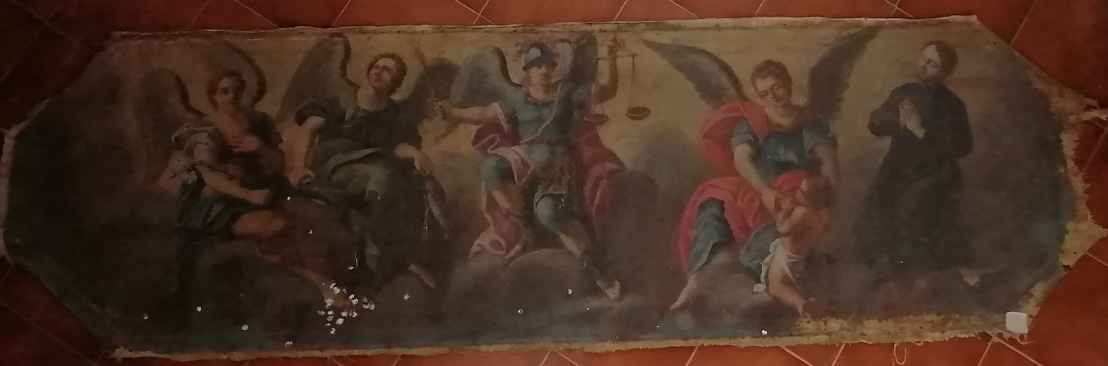 San Gaetano Thiene con gli arcangeli (dipinto) - ambito Italia centrale (prima metà XVIII)