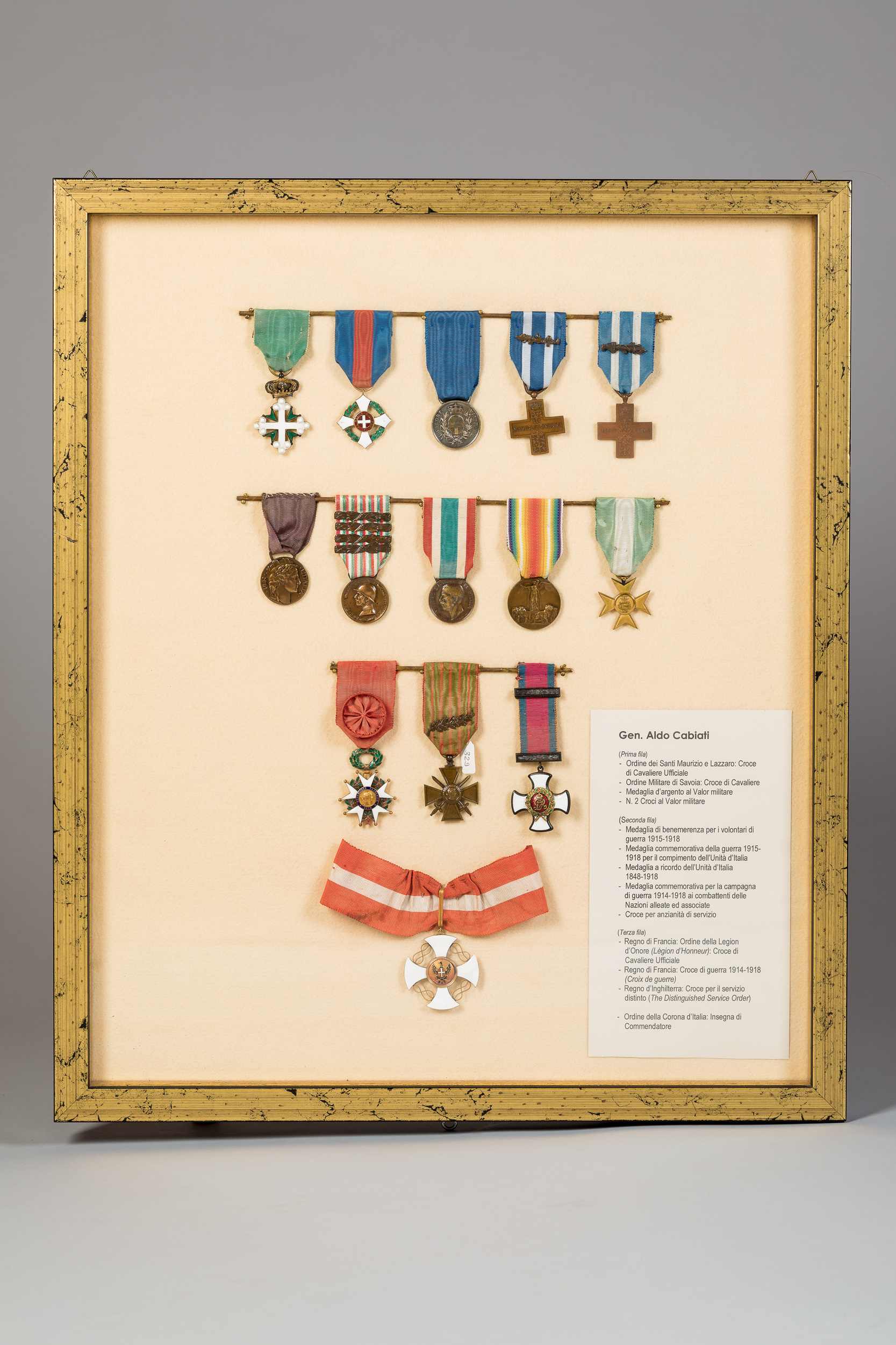 Medagliere, Gen. Aldo Cabiati (prima metà XX secolo)