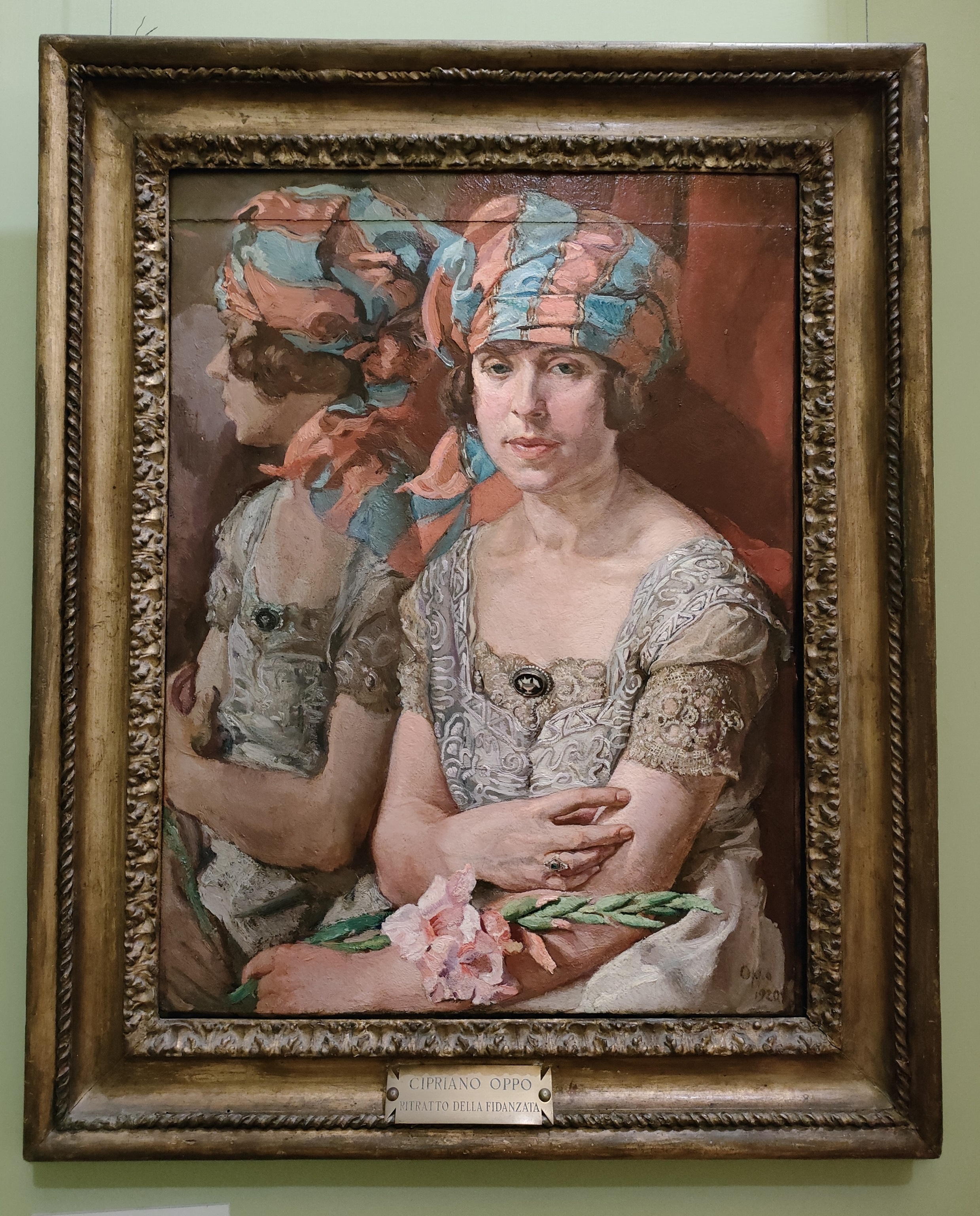 Ritratto della fidanzata (dipinto, opera isolata) di Oppo Cipriano Efisio (anni venti XX)