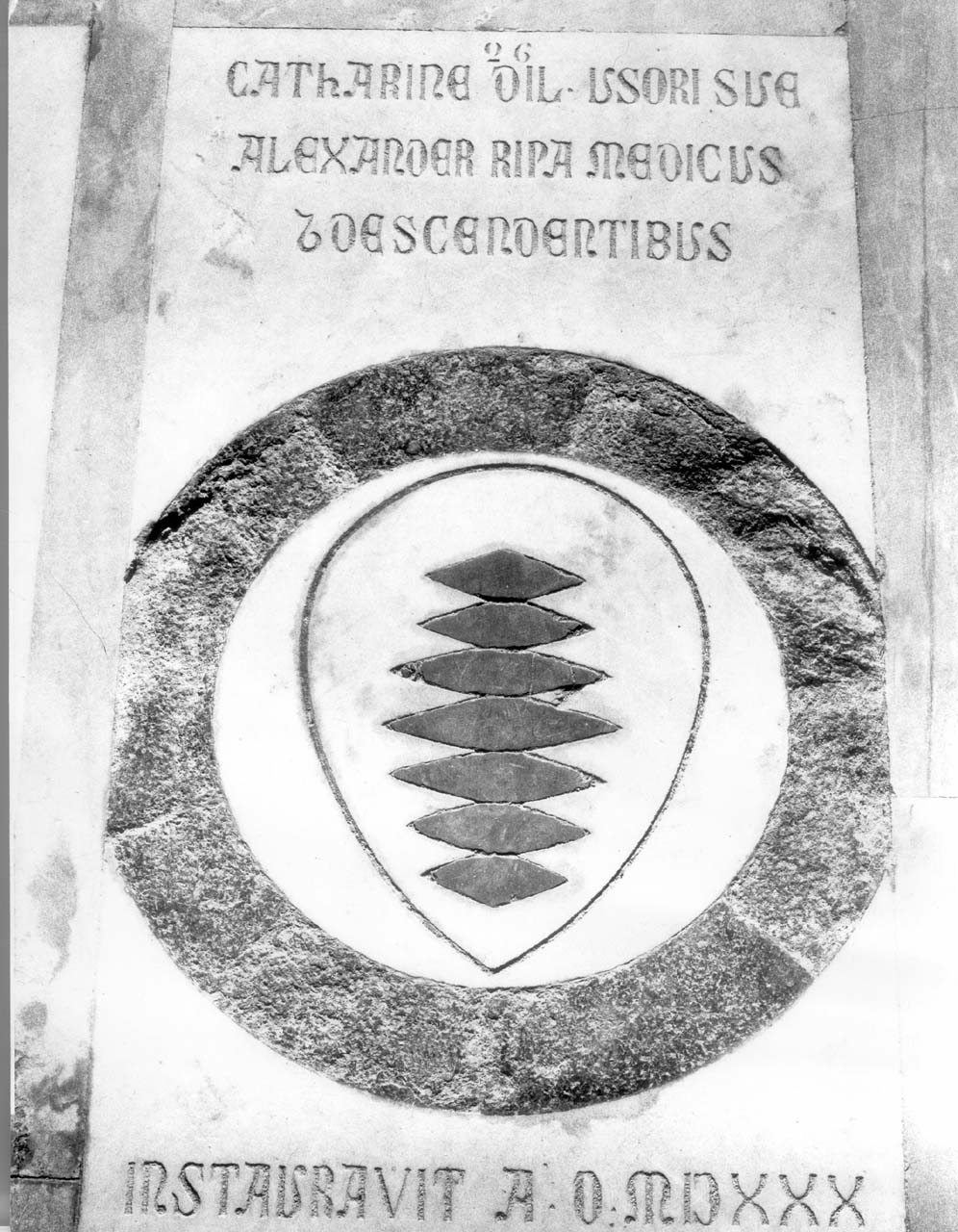 stemma gentilizio della famiglia Ripa (lapide tombale) - produzione toscana (sec. XIX)
