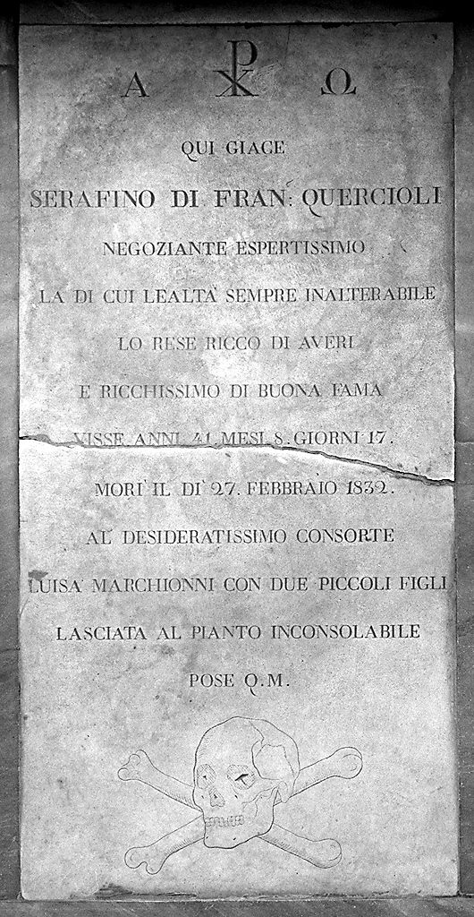 lastra tombale - produzione toscana (sec. XIX)