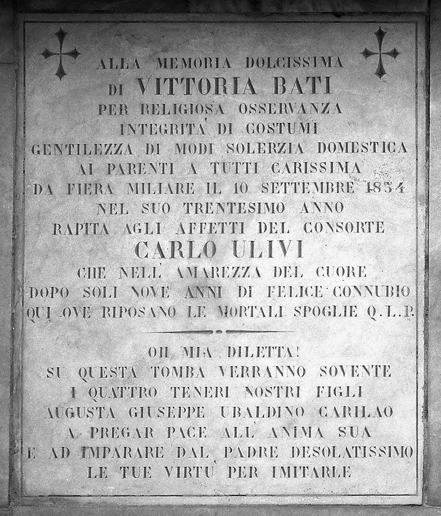 lastra tombale - produzione toscana (sec. XIX)