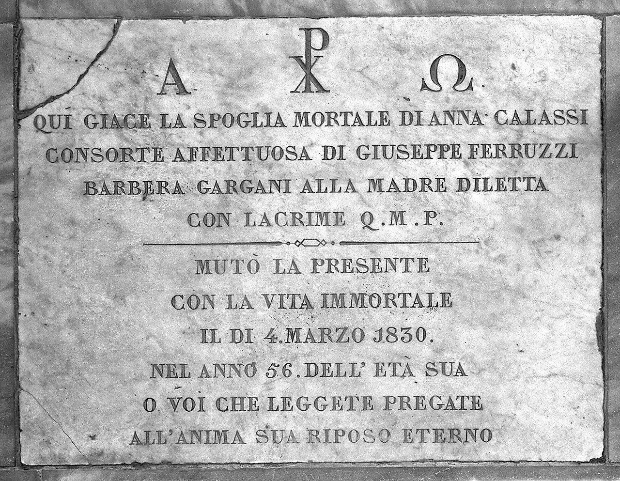 lastra tombale - produzione toscana (sec. XIX)