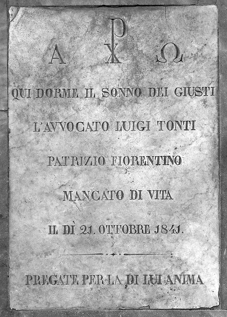 lastra tombale - produzione toscana (sec. XIX)