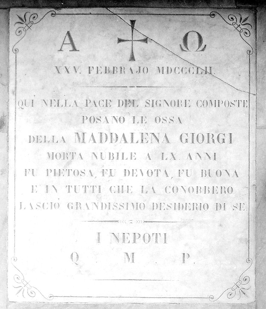 lastra tombale - produzione toscana (sec. XIX)