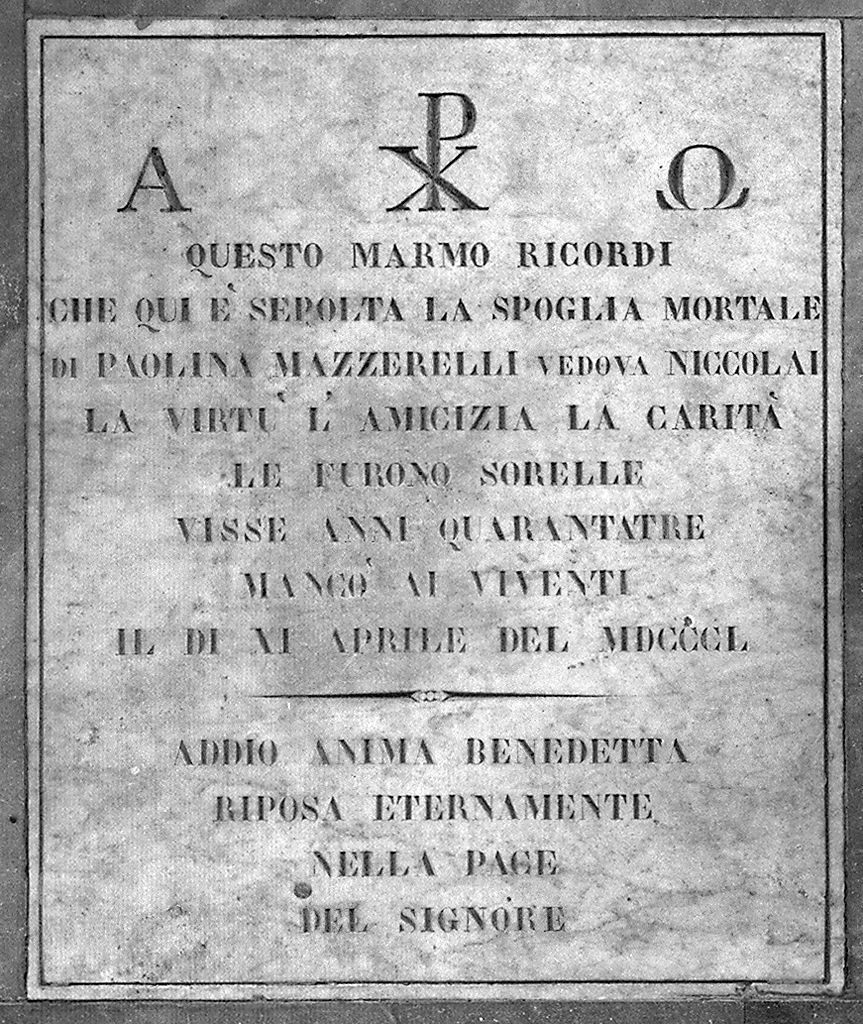 lastra tombale - produzione toscana (sec. XIX)