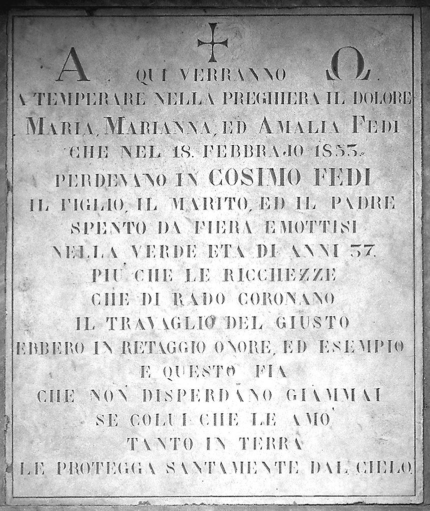 lastra tombale - produzione toscana (sec. XIX)