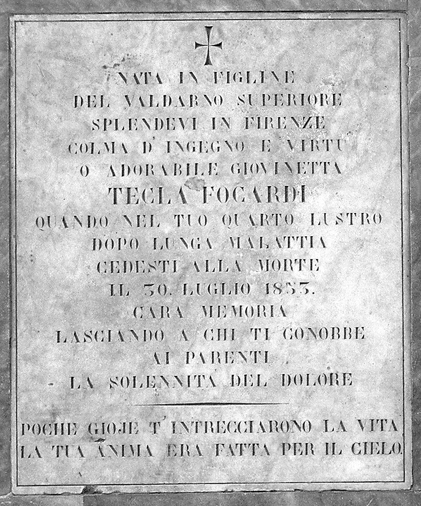 lastra tombale - produzione toscana (sec. XIX)