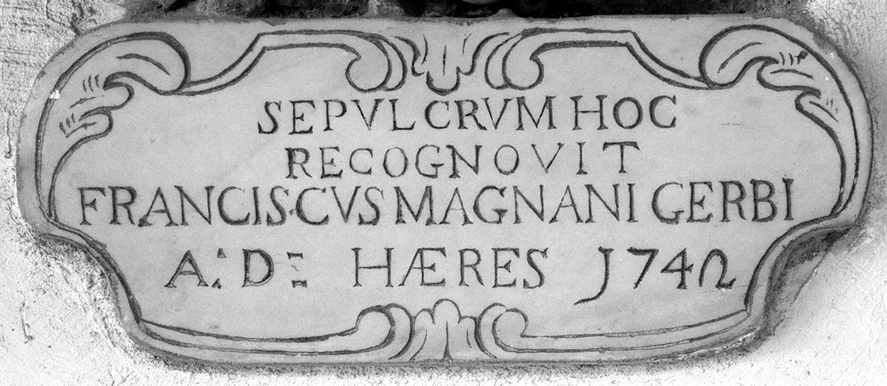 lapide tombale - produzione toscana (sec. XVIII)