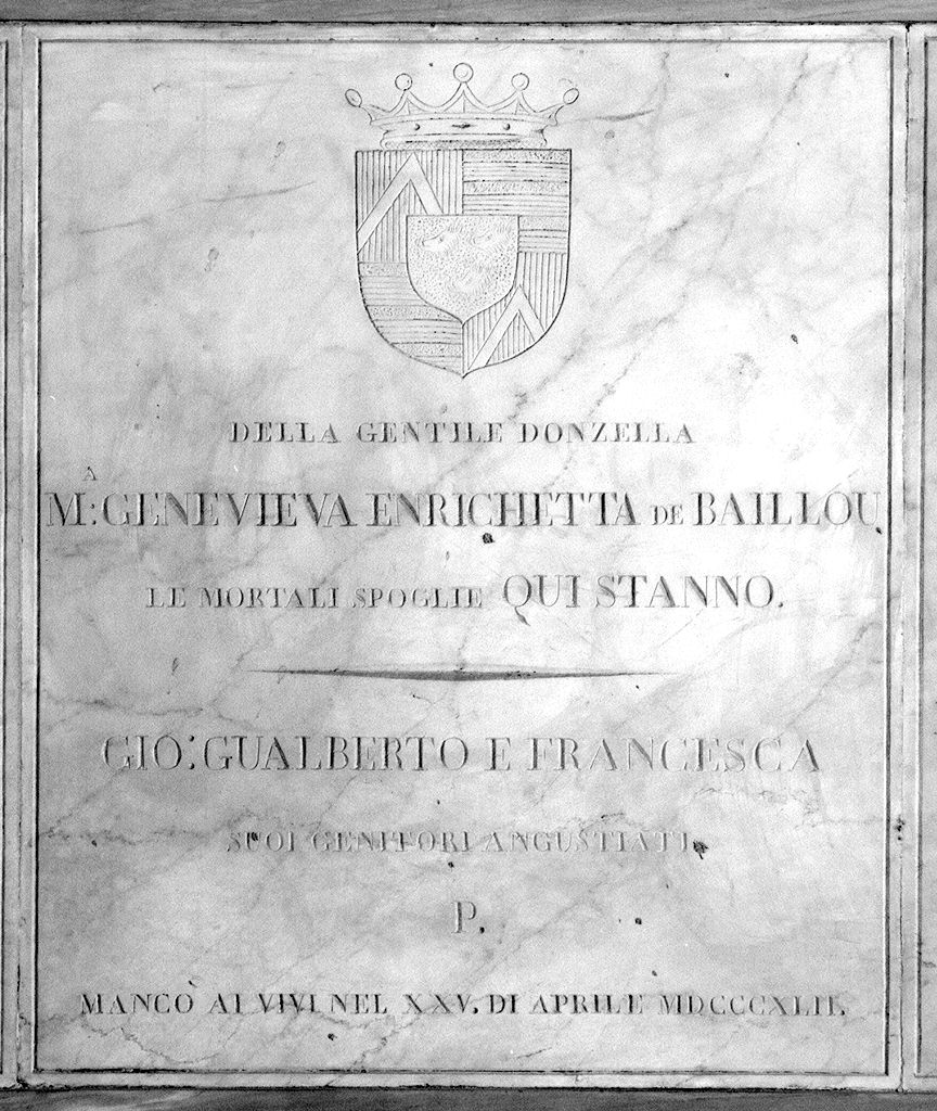 lapide tombale - produzione toscana (sec. XIX)