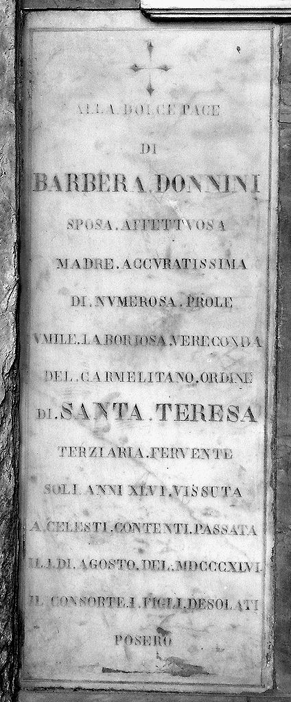 lapide tombale - produzione toscana (sec. XIX)