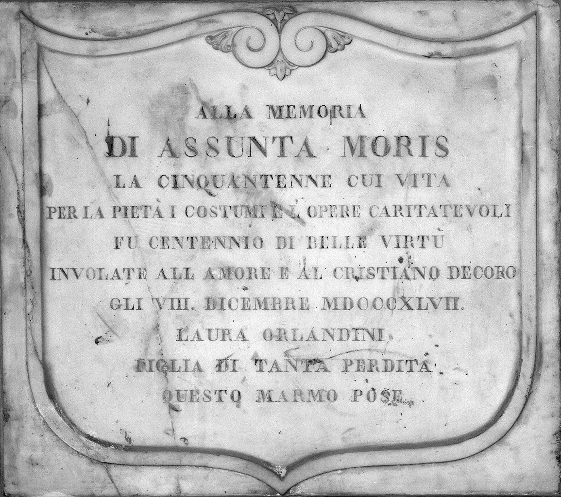 lapide tombale - produzione toscana (sec. XIX)