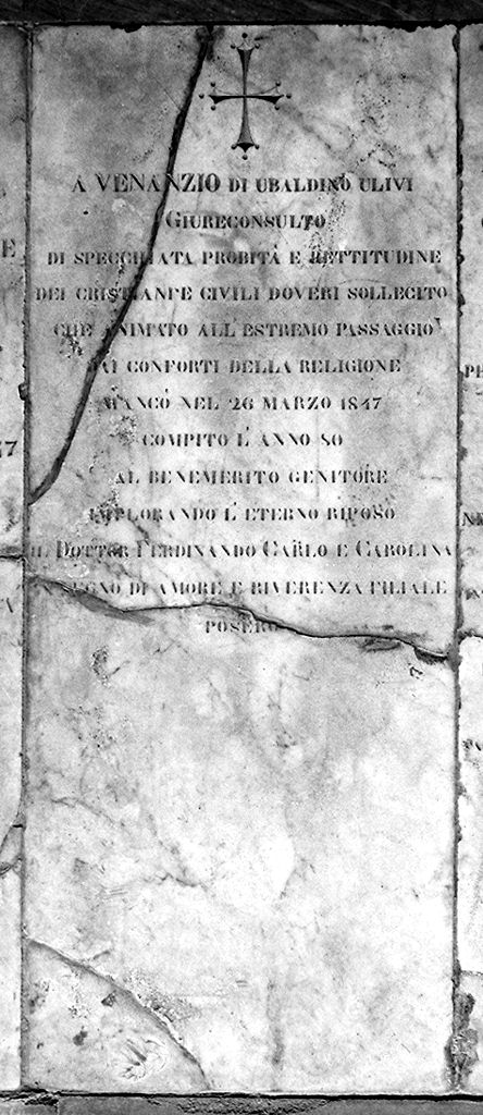 lastra tombale - produzione toscana (sec. XIX)