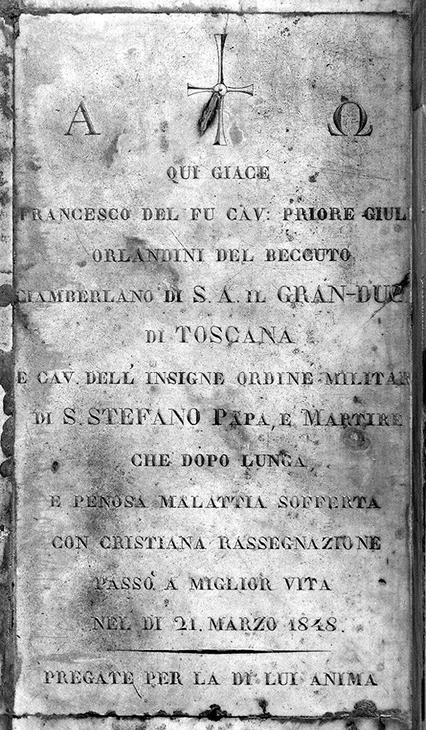 lastra tombale - produzione toscana (sec. XIX)