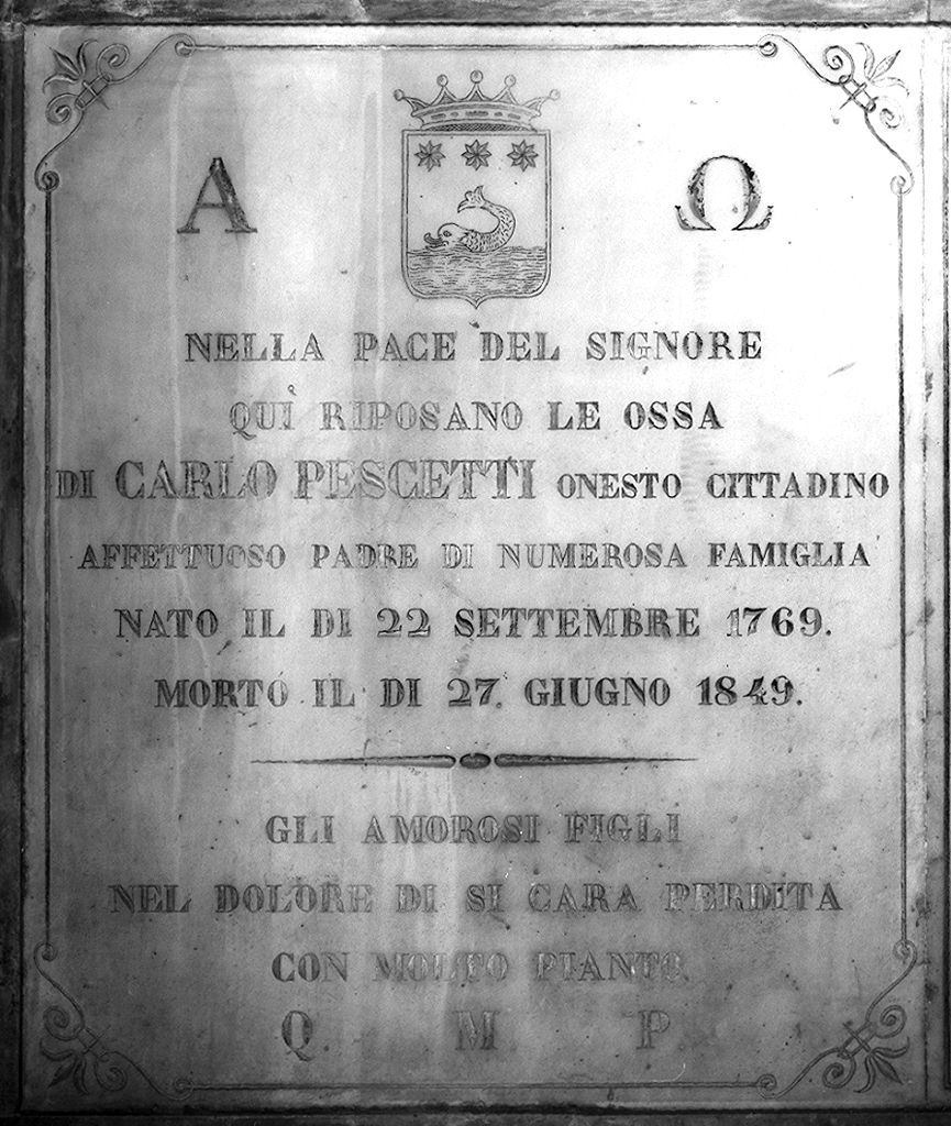 lapide tombale - produzione toscana (sec. XIX)