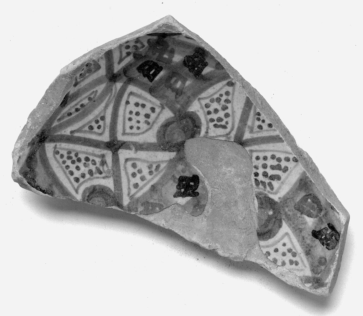 piatto, frammento - manifattura toscana (sec. XV)