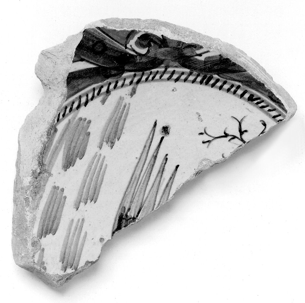 piatto, frammento - manifattura toscana (sec. XV)