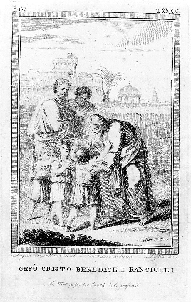 Cristo benedice i fanciulli (stampa) di Lasinio Carlo, Volpini Angelo (sec. XVIII)