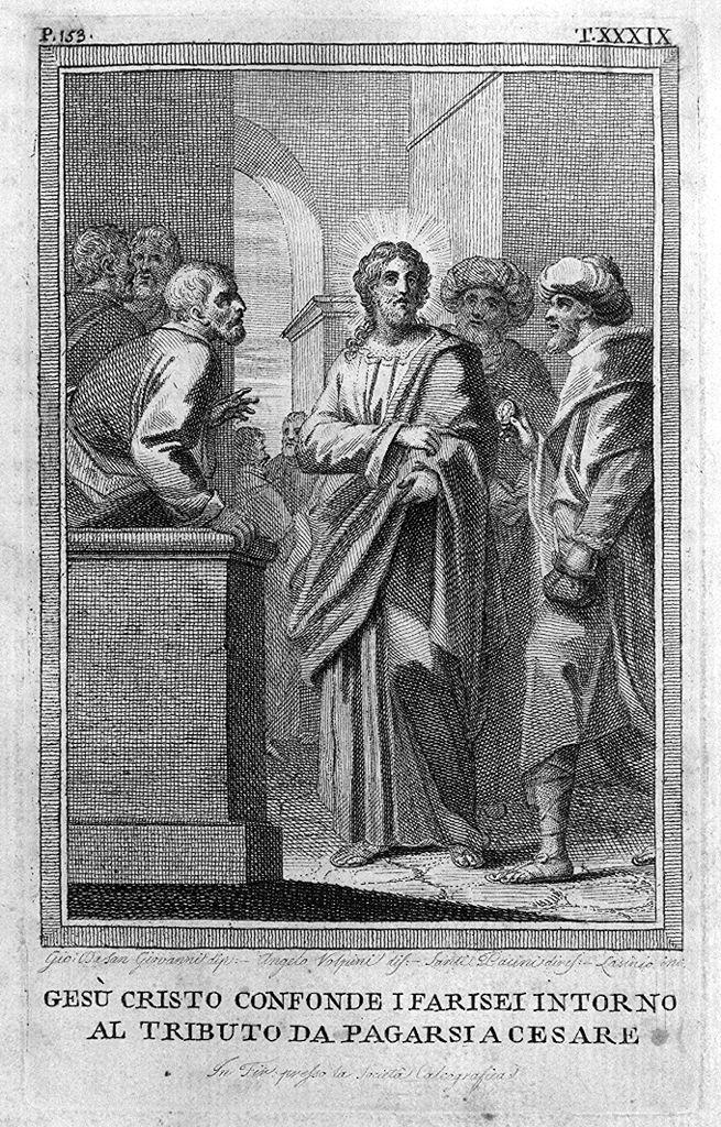 tributo a Cesare (stampa) di Lasinio Carlo, Volpini Angelo, Mannozzi Giovanni detto Giovanni da San Giovanni (sec. XVIII)