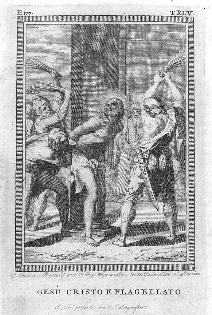 flagellazione di Cristo (stampa) di Lasinio Carlo, Volpini Angelo, Boscoli Andrea (sec. XVIII)