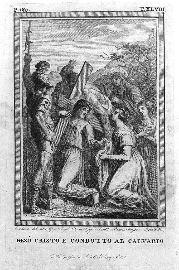 Cristo incontra la Veronica (stampa) di Lasinio Carlo, Volpini Angelo, Salviati Francesco (sec. XVIII)