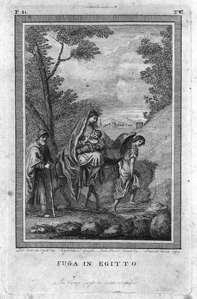 fuga in Egitto (stampa) di Lasinio Carlo, Volpini Angelo, Cardi Ludovico detto Cigoli (sec. XVIII)