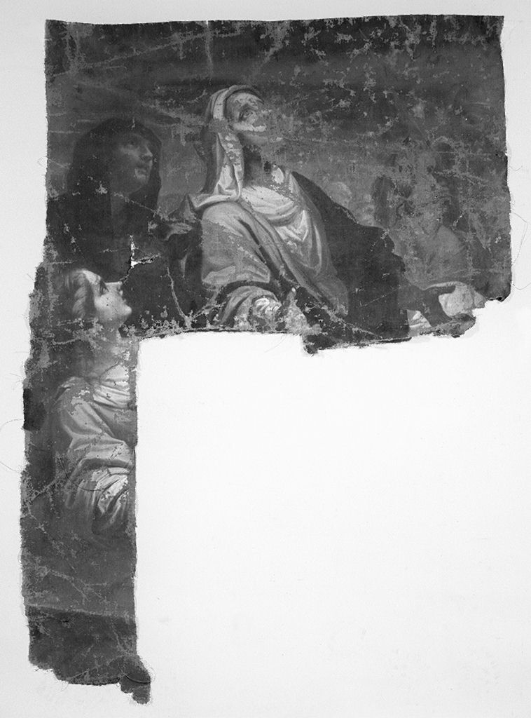 figure femminili in preghiera (dipinto, frammento) di Montini Giovanni (attribuito) - ambito fiorentino (sec. XVIII)