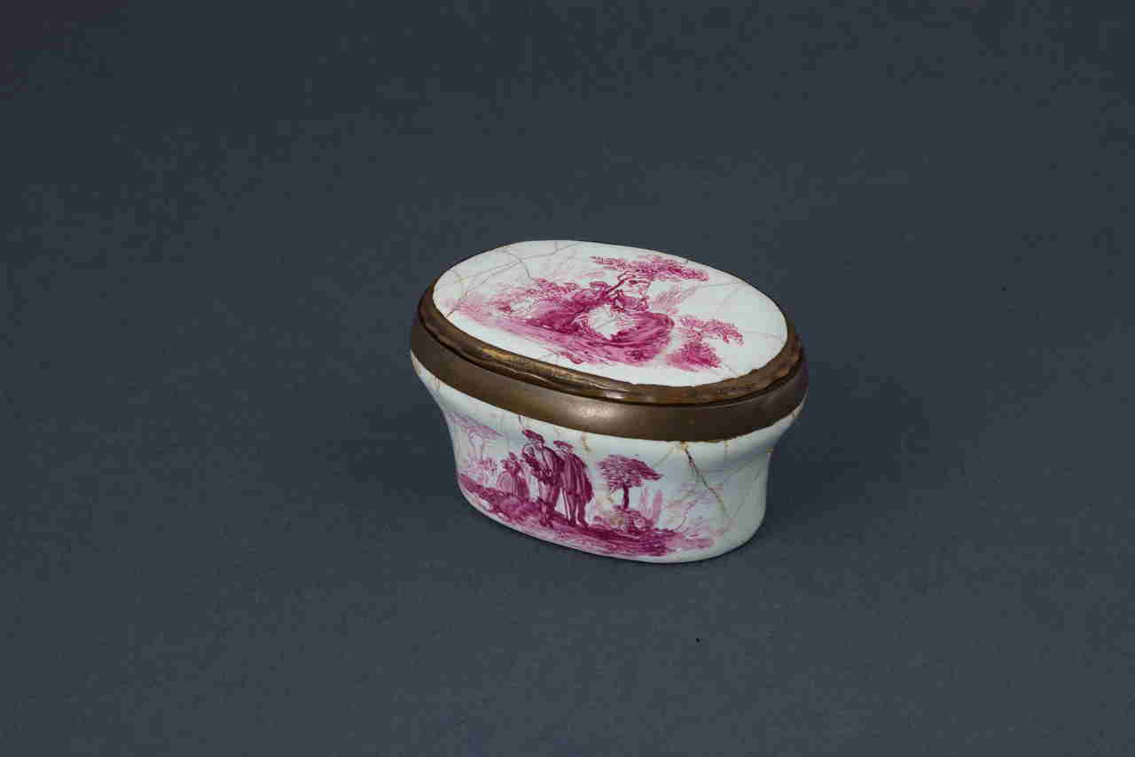 scene arcadiche (tabacchiera) - manifattura inglese (XVIII)