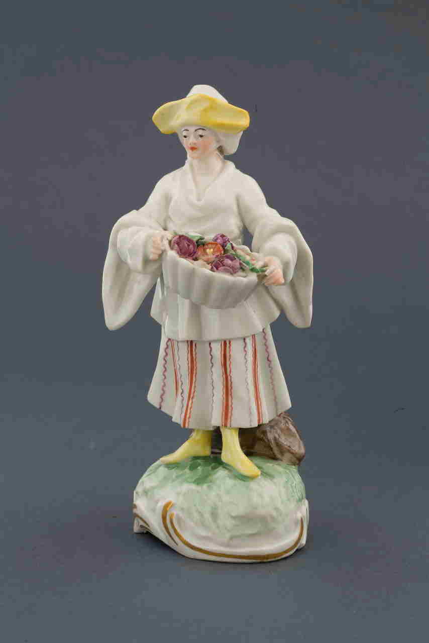 donna cinese con cestino (statuetta) di Manifattura di Frankenthal (XVIII)