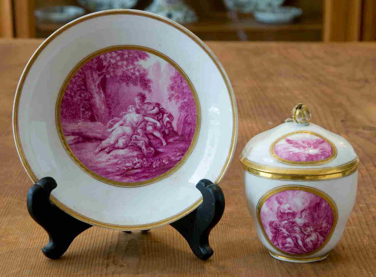 storia di Giove ed Europa (tazza con coperchio) di Manifattura di Meissen (XVIII)