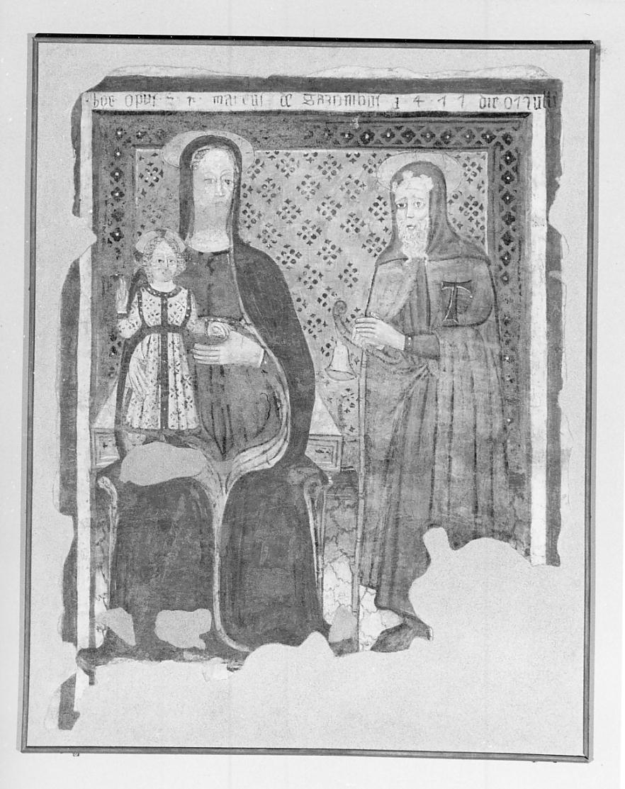 Madonna in trono (dipinto, opera isolata) - ambito lombardo (secondo quarto sec. XV)